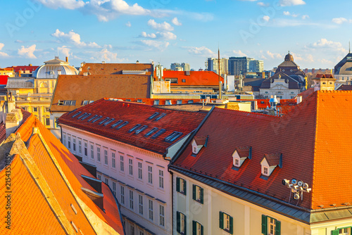 Photography Bratislava Old Town displays a scenic urban landscape filled with traditional tile rooftops