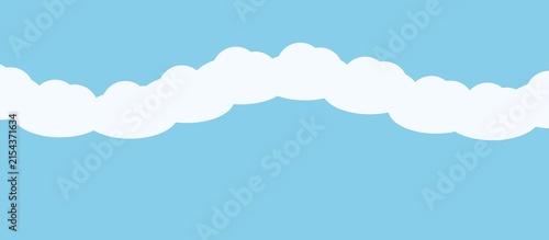 A simple illustration of fluffy white clouds against a bright blue sky, perfect for backgrounds.