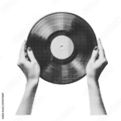 dj with vinyl disc, dj with vinyl record