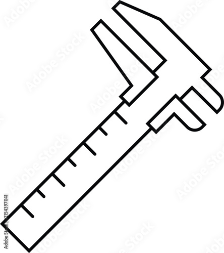Vernier caliper icon in linear style.