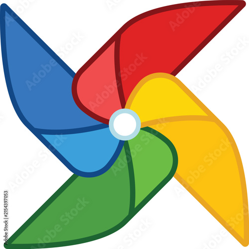 Paper pinwheel icon in line and fill style.