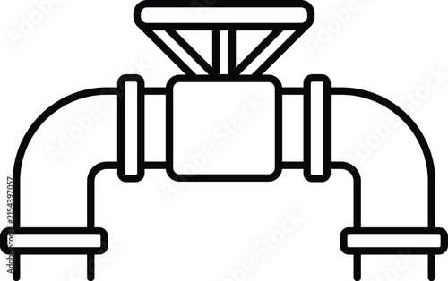 Gas pipe icon in a linear style.