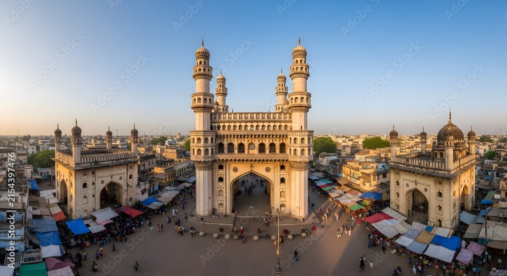 Naklejka premium Charminar monument in Hyderabad, India.