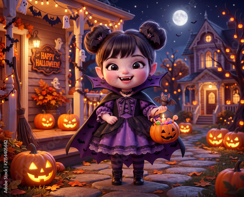 Süßer Halloween Vampirin, 3D Design