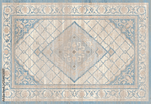 Quadro su tela Navajo and kilim printed Carpet with trending colors and texture in high resolut