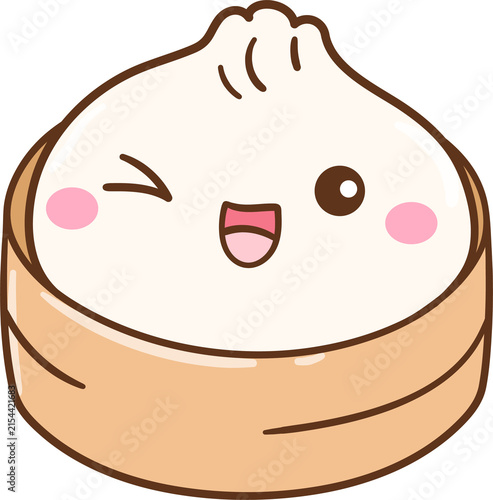 Cute Kawaii Steamed Dumpling Illustration For kids Classroom Decoration