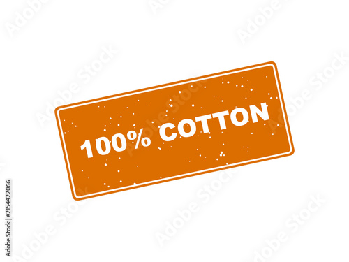 Cuadro en lienzo Orange grunge rubber stamp with one hundred percent cotton text