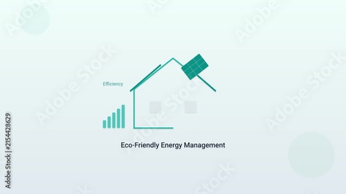 Eco Friendly Energy Management Concept Animation with Solar House