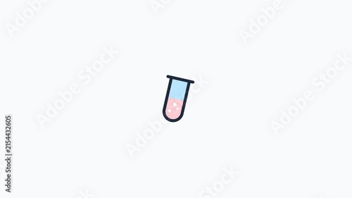 Animated Test Tube Icon with Liquid Level Fluctuations.