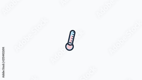 Animated Thermometer Icon Showing Temperature Fluctuations for Weather and Health Applications.