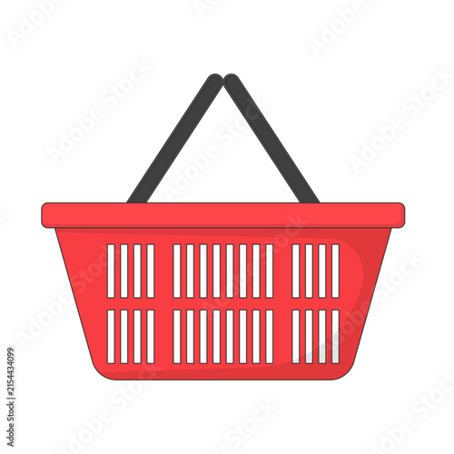 Shopping Basket Vector Illustration. Clean Icon Design Element Isolated on White Background