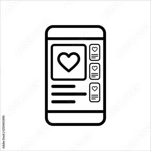 Social Media Shopping and Online Store Line Icon