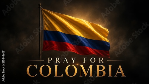 Colombian Flag with Pray for Colombia Solidarity Message