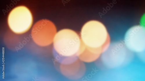 Abstract Blurred Gradient Background with Yellow and Blue Night Illumination Flares for Web Banner.