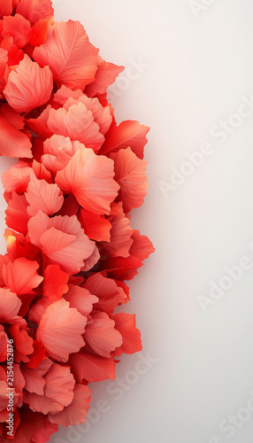 Coral petal, flower, floral, red, background arrangement with soft copy space