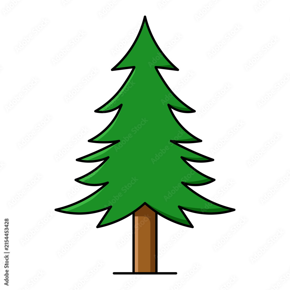 Fototapeta premium Pine Tree Vector Illustration Style 