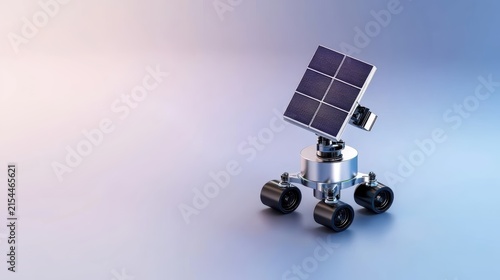 Innovative robotic rover concept featuring solar panel technology for sustainable energy research on extraterrestrial environments