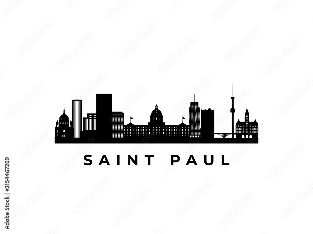 Fototapeta premium Vector Saint Paul skyline. Travel Saint Paul famous landmarks. Business and tourism concept for presentation, banner, web site.