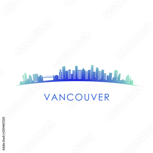 Vancouver skyline silhouette. Vector design colorful illustration