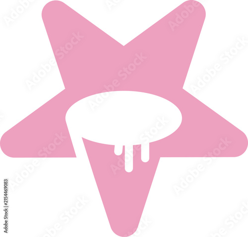 the logo consists of the star ice cream. Abstract, outline and elegant.