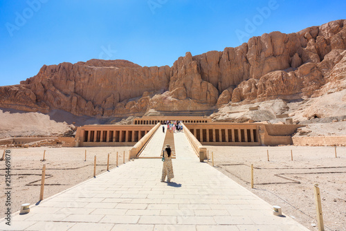 The mortuary temple of Quinn Hatshepsut located opposite the city of Luxor, Egypt.
