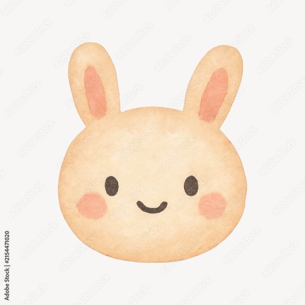 Fototapeta premium Cute watercolor bunny illustration.