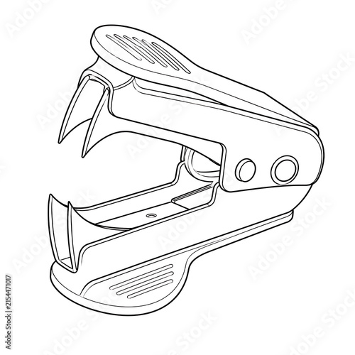 Staple remover, black and white line art, staple remover illustration, office supplies, stationery, paper tool, document tool, desk accessory, office equipment, stapling tool, staple removal, paper ha