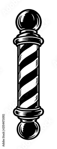 Vintage Barber Pole Illustration – Classic Barbershop Sign