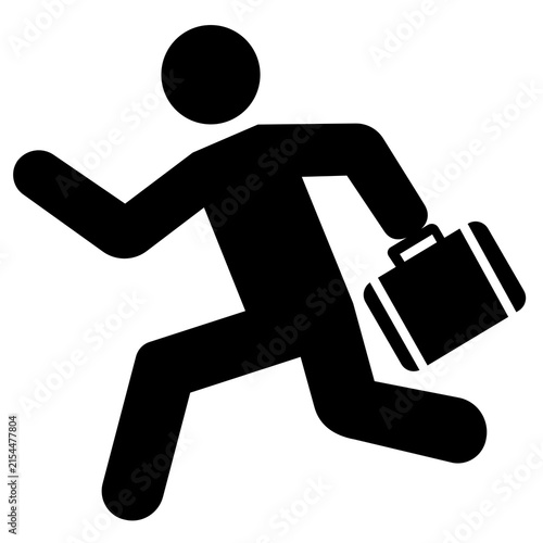 running man with briefcase silhouette