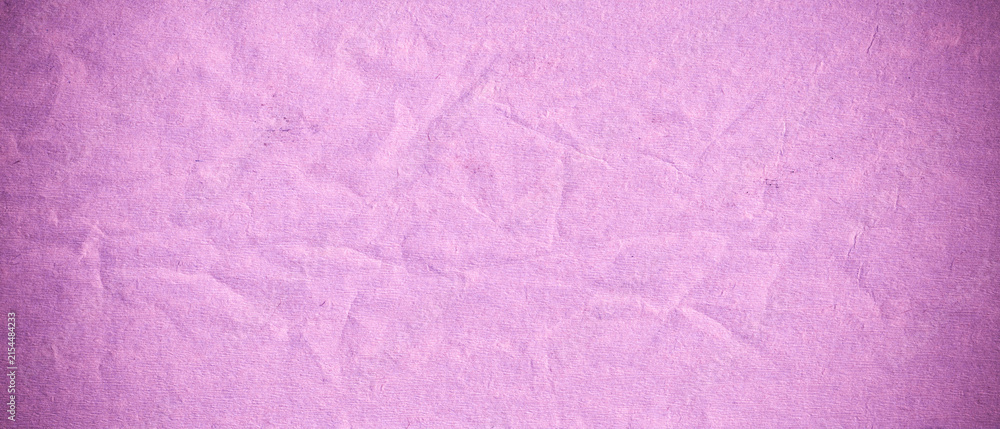 Fototapeta premium Frame made of purple old vintage paper, crumpled wrinkled cardboard carton packaging pattern texture background banner panorama