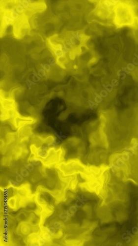 Abstract Yellow Liquid Smoke Fluid Motion Background Glowing Organic Waves Flowing Ink Texture Energy 4K Seamless Loop