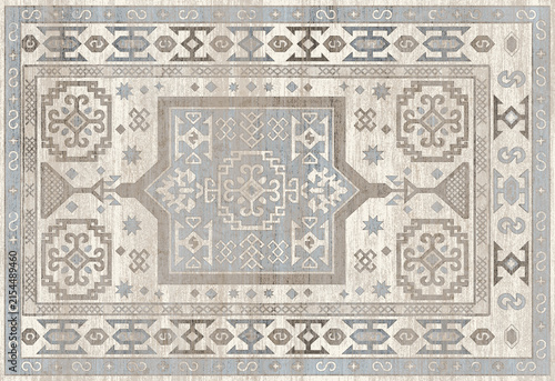 Fotografie Navajo and kilim printed Carpet with trending colors and texture in high resolut
