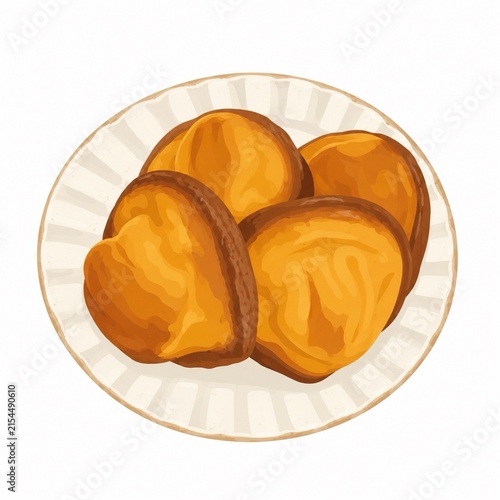 Korean Butter Tteok Rice Cake Illustration