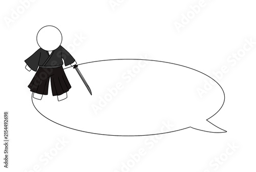 speech bubble Samurai illustration 
侍　吹き出し　イラスト
