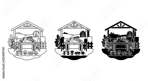 Nativity Scene Vector Icons, Christmas Stable Illustration, Religious Holiday Art