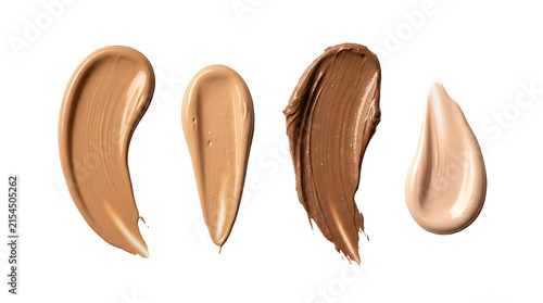 Foto Cosmetic foundation cream smears in different skin tone hues.