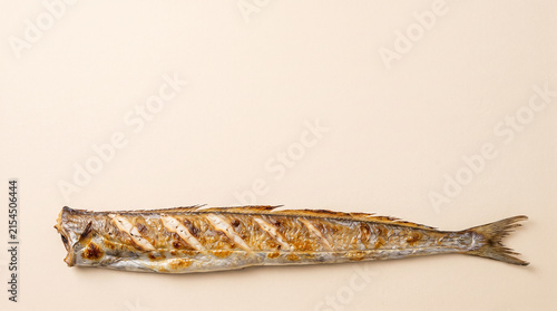 Whole Grilled Hairtail Fish with Copy Space