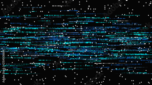 Digital Glitch Cybernetic Pixel Data Stream Pattern