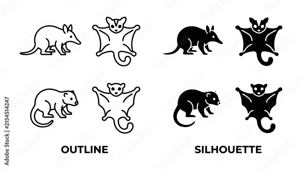 Obraz premium Australian marsupial icons