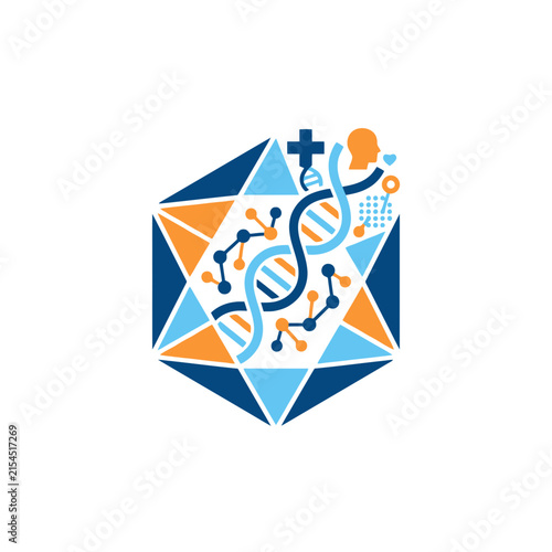 A colorful geometric icon representing modern medical science research