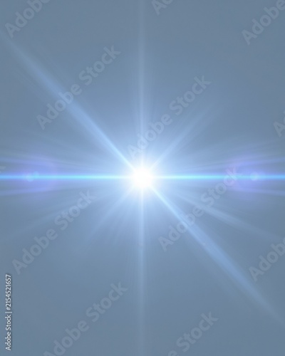 Ultra-Detailed Cinematic Blue-White Light Beam & Lens Flare Overlay (Transparent)