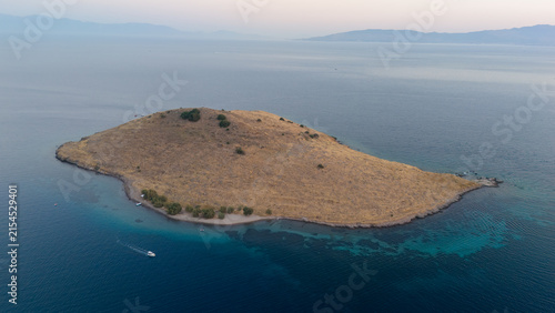 Картината върху платно Aerial View of Small Uninhabited Island in Aegean Sea Turkey