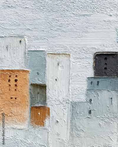 Fotografía Terracotta Accents - a rhythmic, wind-swept plaster ground against which geometric forms emerge like fragments of ancient or urban structures