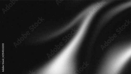 Cuadro en lienzo Black and white grainy gradient background, dark monochromatic noise texture ban