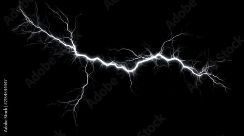 Bild auf Leinwand 高電圧の稲妻PNGエフェクト、透明背景に発光するリアルな電気アークと雷光、自然な枝分かれを持つ強力な放電、明るい閃光と電気エネルギーを表現したオーバーレイ素材、
