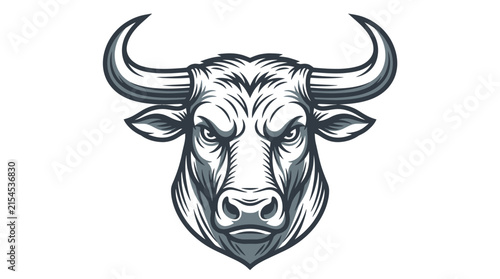 Angry Bull Head Mascot Isolated Vector Illustration