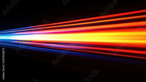 Abstract blurry light trails on a dark background