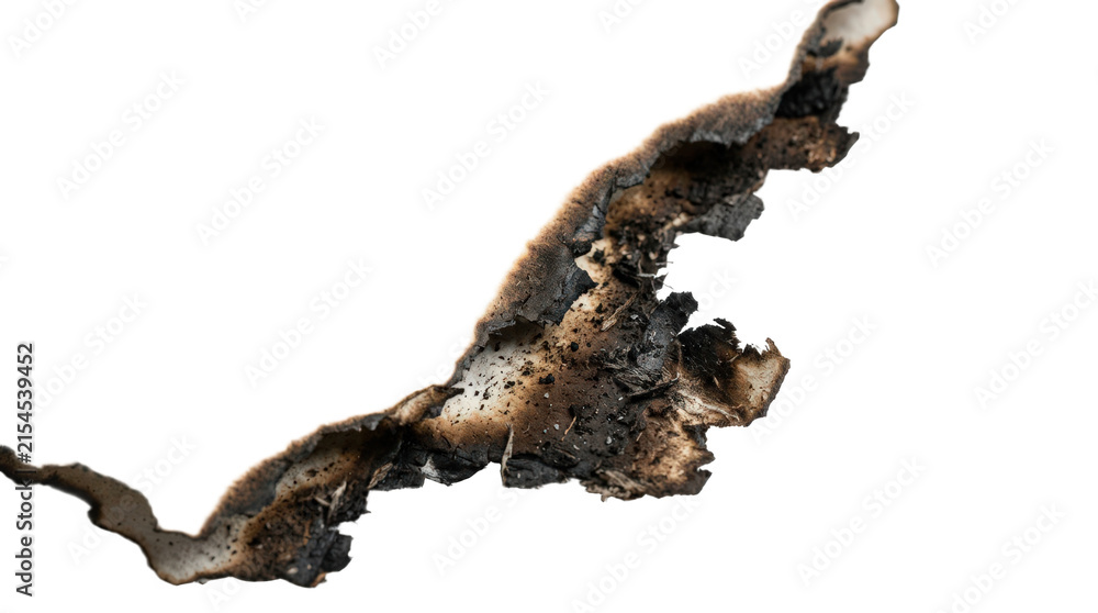 Fototapeta premium Burnt paper edge isolated background isolated on transparent background