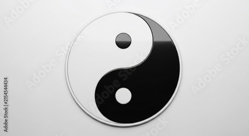 Yin and yang symbol representing balance and harmony in a minimalist design.