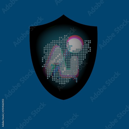 AI letters in black shield